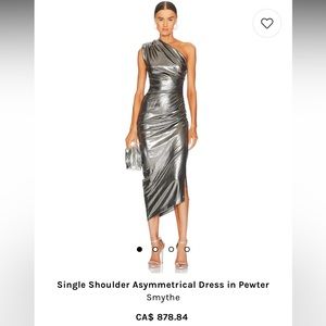Smyth pewter one shoulder dress